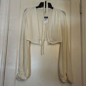 Light weight wrap around tie up crop shirt